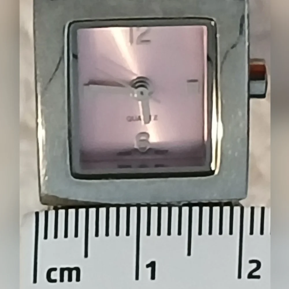 Quartz Watch Hinged Lucite Pink Rose 🌹 Floral Cuff Band